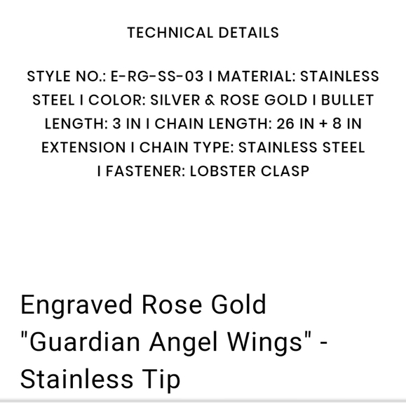 👀50% OFF👀 NIB 💙 Guardian Angel Wings Bullet Necklace - Picture 6 of 6